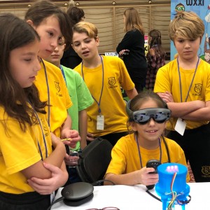 Exploring an Augmented Reality game was a popular station.